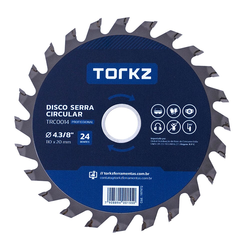 197972.00-disco-de-serra-circular-torkz-trc0014-4-3-8-24-dentes Disco Serra Circular Torkz 4.3/8” 24 Dentes Corte Rápido