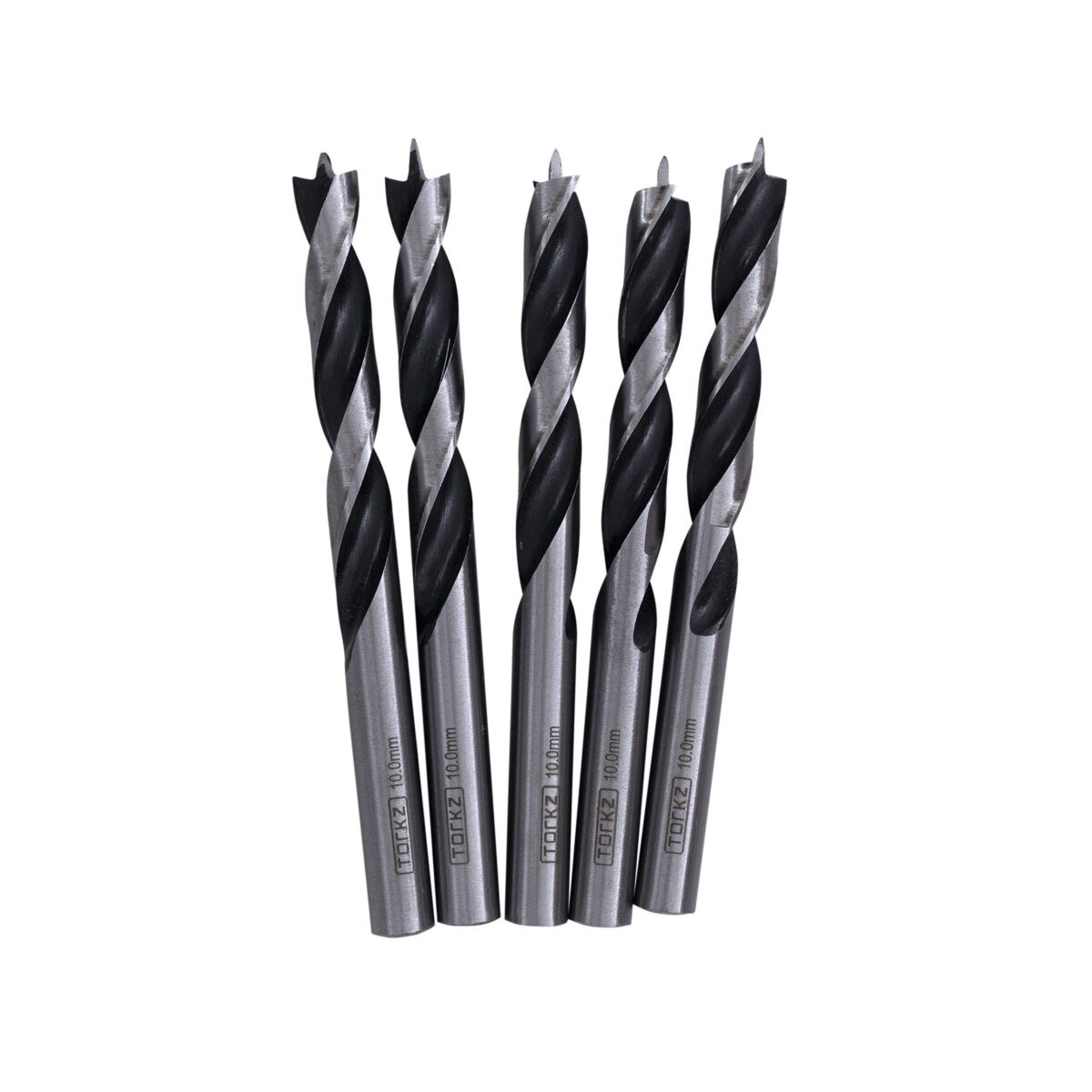 KIT-BROCA-DE-3-PONTAS-PARA-MADEIRA-10MM-197943 Broca Aço Carbono Torkz 10mm, 5 Peças