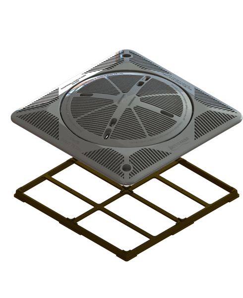 Grade 30x30 com Tampa FSB e base latão para Piscinas de Alvenaria