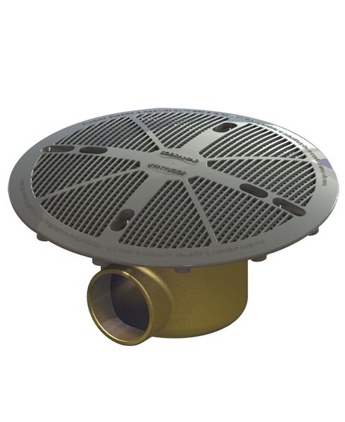 Dreno de Fundo Anti-turbilhão 2´´ com Tampa FSB e base em latão para Piscinas de Alvenaria