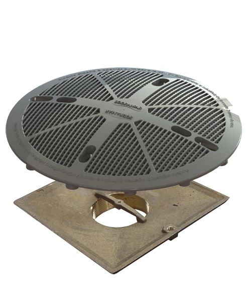 Dreno 15x15x2´´ com Tampa FSB e base em latão para Piscinas de Alvenaria