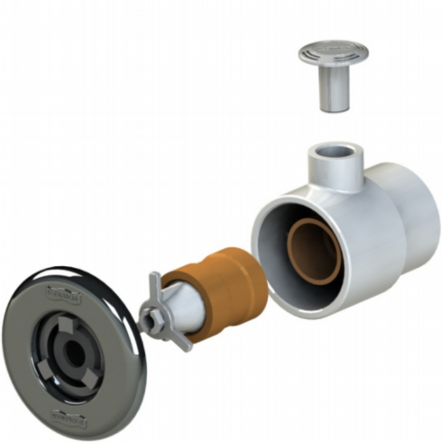 Dispositivo de Hidromassagem ABS/Inox Pratic 1 1/2´´ para Piscinas de Alvenaria (tubo de 60)