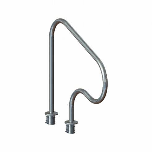 Corrimão Parati em aço inox com chumbador em alumínio