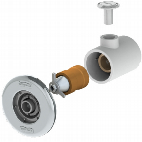 Dispositivo de Hidromassagem ABS/Inox Pratic 1 1/2´´ para Piscinas de Alvenaria (tubo de 50)