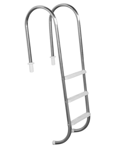 Escada Marinheiro 1 1/2´´ em Aço Inox 3 Degraus Anatômicos em ABS