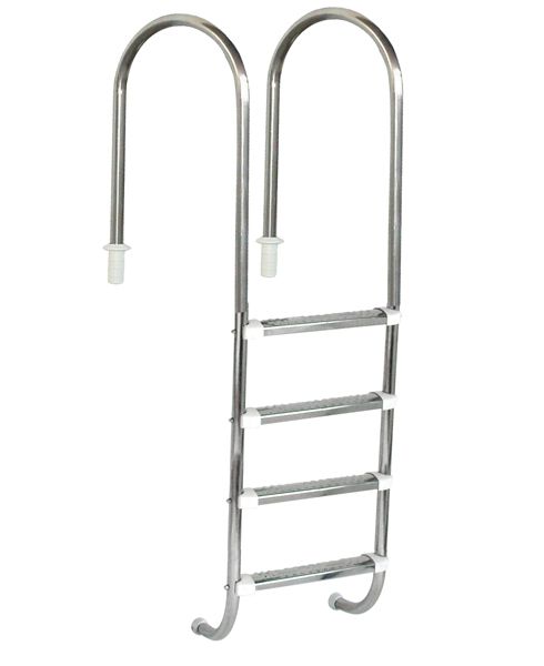 Escada Marinheiro 1 1/2´´ em Aço Inox 4 Degraus Anatômicos em Inox