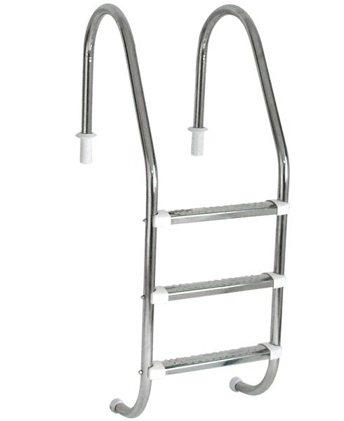 Escada Tradicional 1 1/2´´ em Aço Inox 3 Degraus Anatômicos em Inox