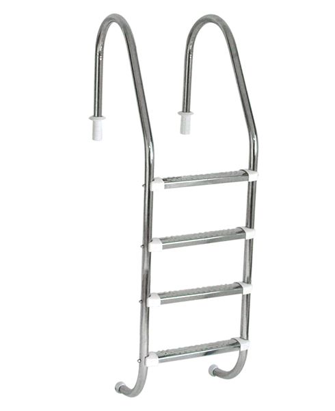 Escada Tradicional 1 1/2´´ em Aço Inox 4 Degraus Anatômicos em Inox