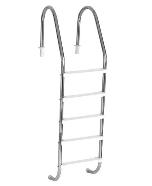 Escada Tradicional 1 1/2´´ em Aço Inox 5 Degraus Anatômicos em ABS