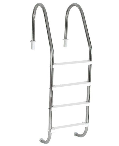 Escada Tradicional 2´´ em Aço Inox 4 Degraus Anatômicos em ABS