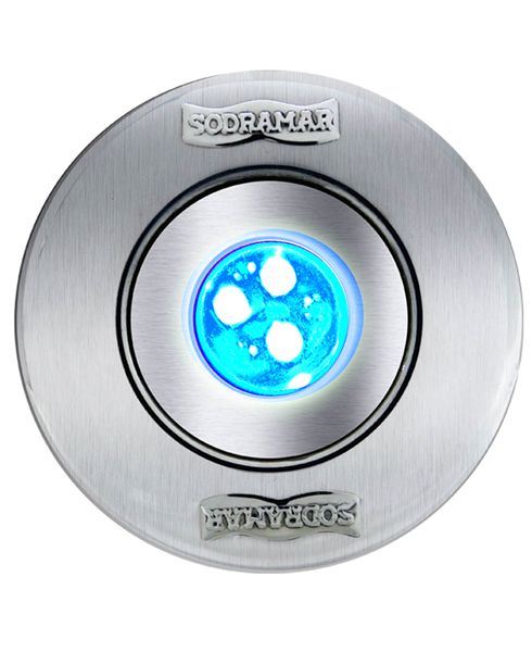 Hiper led 27w RGB corpo latão / frontal INOX  p/ piscina até 20m²