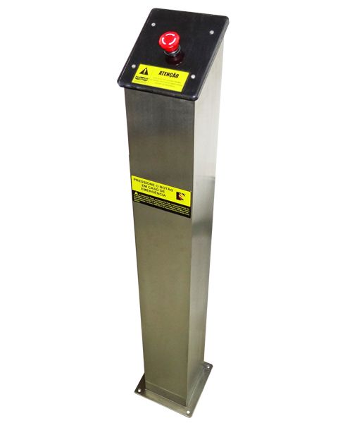 Torre em aço inox com Botão de emergência