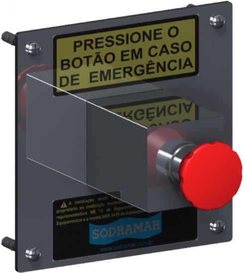 Botão de Segurança em aço Inox (parede) — Segurança na Piscina. Peso: 2.65 kg. Cód: 024347. Produto Sodramar disponível na AHCOR Equipamentos com garantia e suporte técnico especializado.