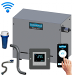 Conjunto sauna a vapor Steam Inox 12kw para até 18m³ - Sodramar