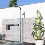 Ducha Tubular em Aço Inox 2" com chuveiro de 25x25 cm - Sodramar