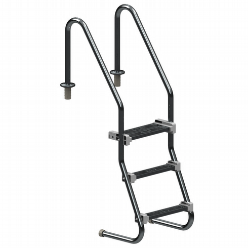 Escada Comfort Home 3 degraus Inox — Escadas. Peso: 8.5 kg. Cód: 024412. Produto Sodramar disponível na AHCOR Equipamentos com garantia e suporte técnico especializado.