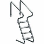 Escada em aço inox Comfort 2" com 4 degraus duplos em aço inox - Sodramar