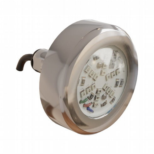 Led ECO 9w Inox RGB Para Até 25m² — Luminárias LED para Piscinas. Peso: 0.09 kg. Cód: 026381. Produto Sodramar disponível na AHCOR Equipamentos com garantia e suporte técnico especializado.