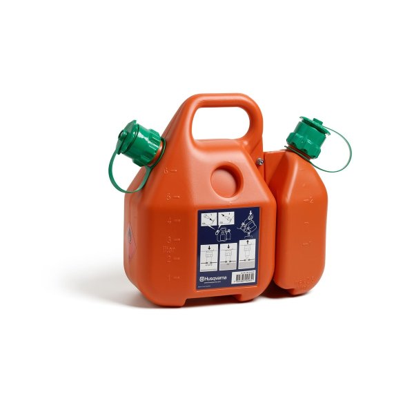 Bidão 6 L de gasolina e 2,5 L de óleo