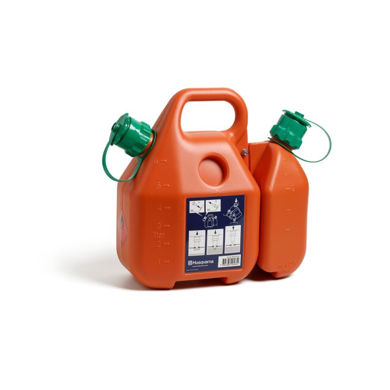 Bidão 6 L de gasolina e 2,5 L de óleo
